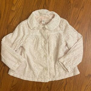 Janie and Jack White Floral Eyelet Jacket Size 4T-5T